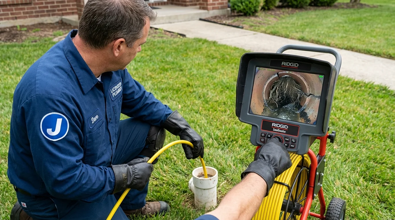 Sewer camera inspection being performed by Johns Plumbing LLC in Excelsior